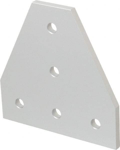 80/20 Inc. - 4-1/2" Wide, 4-1/2" High, Open Shelving 5 Hole Tee Plate - Aluminum, Use with Series 15 & Bolt Kit 3320 or 3325 - Industrial Tool & Supply