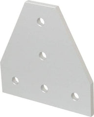 80/20 Inc. - 4-1/2" Wide, 4-1/2" High, Open Shelving 5 Hole Tee Plate - Aluminum, Use with Series 15 & Bolt Kit 3320 or 3325 - Industrial Tool & Supply