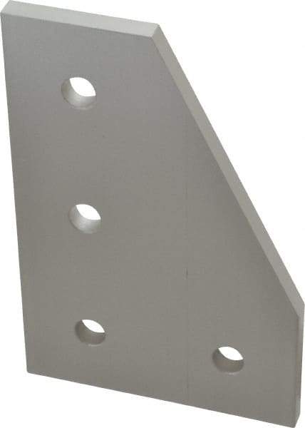 80/20 Inc. - 3" Wide, 4-1/2" High, Open Shelving 4 Hole 90° Angled Plate - Aluminum, Use with Series 15 & Bolt Kit 3320 or 3325 - Industrial Tool & Supply