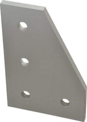 80/20 Inc. - 3" Wide, 4-1/2" High, Open Shelving 4 Hole 90° Angled Plate - Aluminum, Use with Series 15 & Bolt Kit 3320 or 3325 - Industrial Tool & Supply