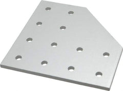 80/20 Inc. - 6" Wide, 6" High, Open Shelving 12 Hole 90° Angled Joining Plate - Aluminum, Use with Series 15 & Bolt Kit 3320 or 3325 - Industrial Tool & Supply