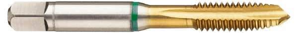 Guhring - M3x0.50 Metric Coarse, 3 Flute, TiN Finish, Cobalt Spiral Point Tap - Plug Chamfer, Right Hand Thread, 1.941" OAL, 5/8" Thread Length, 0.141" Shank Diam, 6H Class of Fit, Series 3915 - Exact Industrial Supply