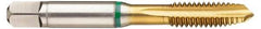 Guhring - M18x2.50 Metric Coarse, 4 Flute, TiN Finish, Cobalt Spiral Point Tap - Plug Chamfer, Right Hand Thread, 4-1/32" OAL, 1-13/16" Thread Length, 0.542" Shank Diam, 6H Class of Fit, Series 3915 - Exact Industrial Supply