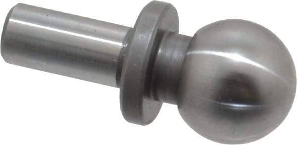 Gibraltar - 1/2" Ball Diam, 1/4" Shank Diam, Steel Inspection Tooling Ball - Slip-Fit Shank, 15/16" Ball Center to Shank Bottom, 0.4" Ball Center to Shoulder Bottom, with Shoulder - Industrial Tool & Supply