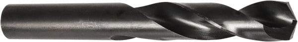 DORMER - 7.3mm 135° Spiral Flute High Speed Steel Screw Machine Drill Bit - Oxide Finish, Right Hand Cut, 34mm Flute Length, 74mm OAL, Split Point, Straight Shank - Industrial Tool & Supply