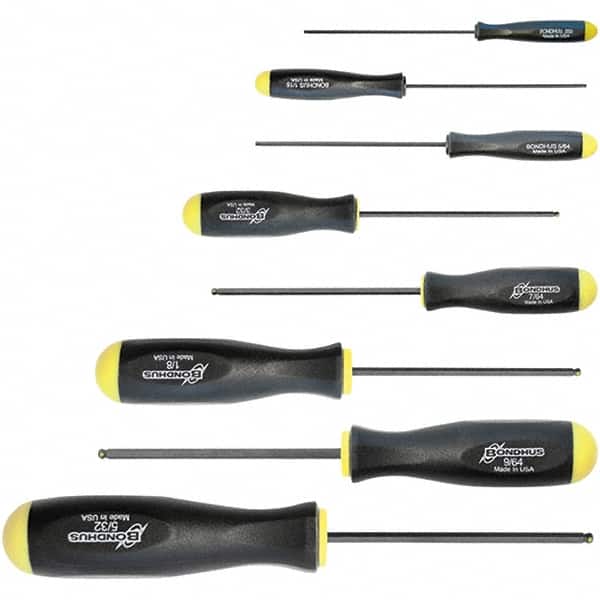 Bondhus - Hex Driver Sets Tool Type: Ball End Size Range (mm): 0.050 - 3/8 - Industrial Tool & Supply