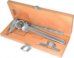 Fowler - 0" to 6" Range, 0.001" Graduation, 0.1" per Revolution, Dial Caliper - Black Face, 1.54" Jaw Length - Industrial Tool & Supply