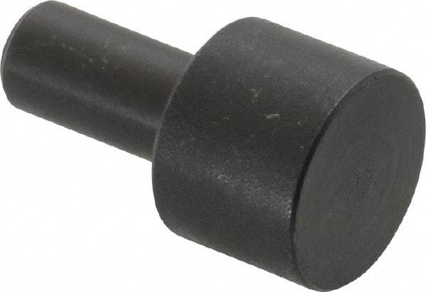 Gibraltar - 7/8" OAL, 3/8" Head Height, 1/2" OD, Hardened Steel, Ground, Press Fit Rest Button - Black Oxide Coating, 1/4" Pin Diam, 1/2" Long Pin - Industrial Tool & Supply