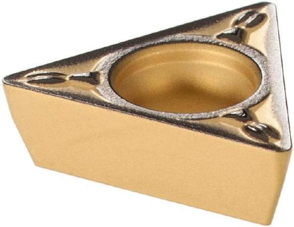 Sumitomo - TPMT221 ESU Grade AC630M Carbide Turning Insert - Al2O3 Finish, 60° Triangle, 1/4" Inscr Circle, 1/8" Thick, 1/64" Corner Radius - Industrial Tool & Supply