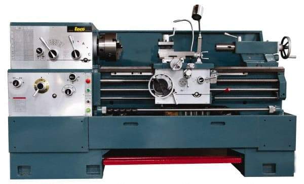 Enco - 14" Swing, 40" Between Centers, 230/460 Volt, Triple Phase Engine Lathe - 7MT Taper, 7-1/2 hp, 42 to 1,800 RPM, 3-1/8" Bore Diam, 40" Deep x 46-7/8" High x 97-1/2" Long - Industrial Tool & Supply