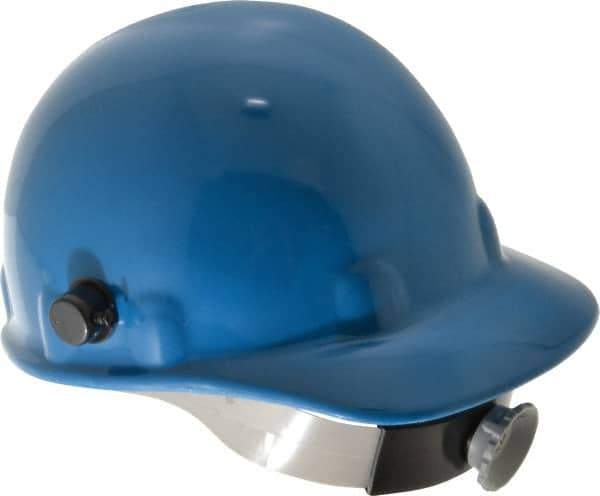 Fibre-Metal - ANSI Type I, Class G Rated, 8-Point, Ratchet Adjustment Hard Hat - Size 6-1/2 to 8, Blue, Standard Brim - Industrial Tool & Supply