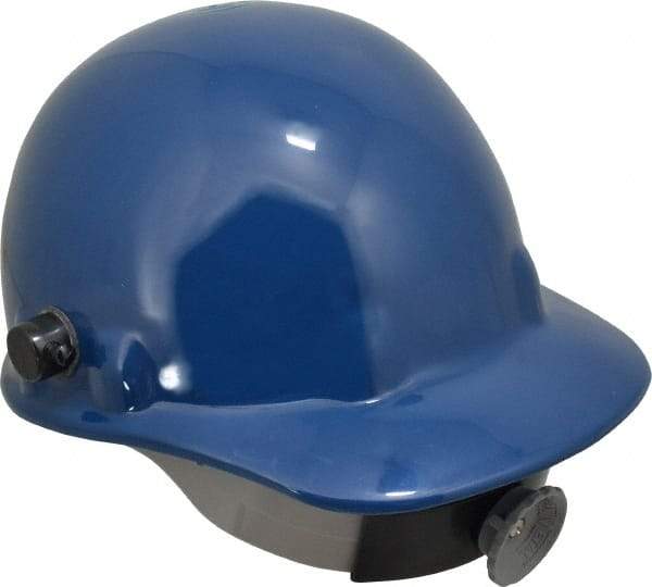 Fibre-Metal - ANSI Type I, Class G Rated, 8-Point, Ratchet Adjustment Hard Hat - Size 6-1/2 to 8, Dark Blue, Standard Brim - Industrial Tool & Supply