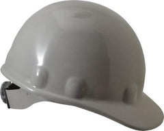 Fibre-Metal - ANSI Type I, Class E Rated, 8-Point, Ratchet Adjustment Hard Hat - Size 6-1/2 to 8, Gray, Standard Brim - Industrial Tool & Supply