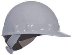 Fibre-Metal - ANSI Type I, Class E Rated, 8-Point, Ratchet Adjustment Hard Hat - Size 6-1/2 to 8, Green, Standard Brim - Industrial Tool & Supply
