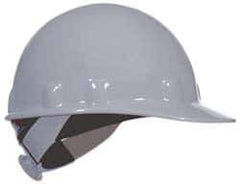 Fibre-Metal - ANSI Type I, Class E Rated, 8-Point, Ratchet Adjustment Hard Hat - Size 6-1/2 to 8, Green, Standard Brim - Industrial Tool & Supply