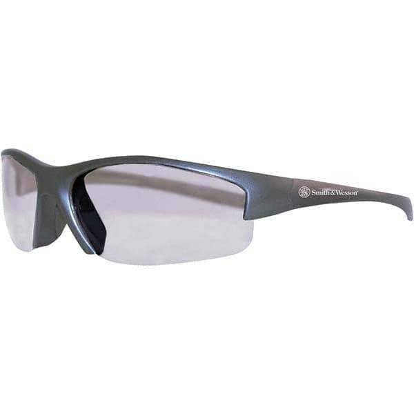 Smith & Wesson - Indoor/Outdoor Lenses, Framed Safety Glasses - Anti-Fog, Gunmetal Frame, Size Universal, Wrap Around - Industrial Tool & Supply