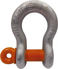 CM - 3/4" Nominal Chain Size, 4.75 Ton Carbon Steel Screw Anchor Shackle - 31/32" Diam, 25/32" Pin Diam, 1-1/4" Wide Inside Jaw, 1-3/4" Inside Width - Industrial Tool & Supply