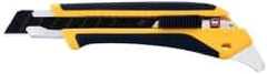 Olfa - Snap Utility Knife - 3.94" High Carbon Tool Steel Blade, Yellow & Black Elastomer & Fiber Reinforced Polymer Handle, 1 Blade Included - Industrial Tool & Supply