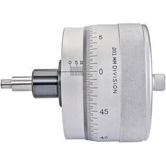 Starrett - 25mm, 4-1/16 Inch Plain Thimble, 0.3118 Inch Diameter x 1-7/16 Inch Long Spindle, Mechanical Micrometer Head - Industrial Tool & Supply