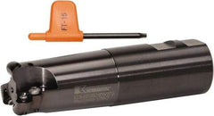 Kennametal - 1-1/2" Cutting Diam, 1-1/2" Shank Diam, 1-1/2" Max Depth of Cut, Straight Shank Indexable Copy End Mill - 3 Inserts, RD.X 12.. Insert, KDM Toolholder, Through Coolant - Industrial Tool & Supply