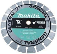 Makita - 14" Diam, 20mm Arbor Hole Diam, Wet & Dry Cut Saw Blade - Diamond-Tipped, Standard Round Arbor - Industrial Tool & Supply