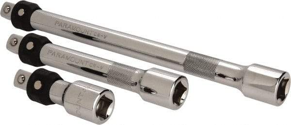 Paramount - 1/2" Drive Socket Locking Extension Set - 3 Pieces, Includes 3, 6, 10" Lengths - Industrial Tool & Supply