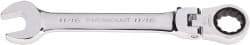 Paramount - 11/16" 12 Point Flexhead Combination Wrench - 15° Head Angle, 7-1/2" OAL, Chrome Vanadium Steel, Polished Finish - Industrial Tool & Supply