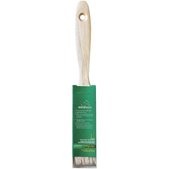 Krylon - 7/16" Flat White China Bristle Trim Brush - 1" Bristle Length, 2-1/4" Wood Beavertail Handle - Industrial Tool & Supply
