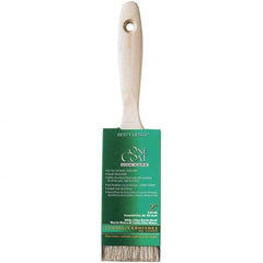 Krylon - 9/16" Flat White China Bristle Trim Brush - 2" Bristle Length, 2-3/4" Wood Beavertail Handle - Industrial Tool & Supply