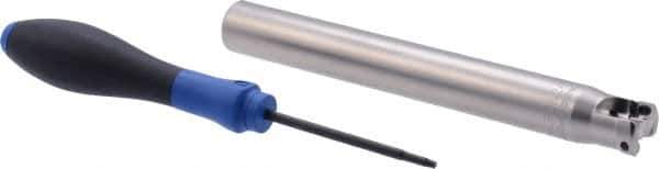 Seco - 3/4" Cut Diam, 0.03" Max Depth, 3/4" Shank Diam, Cylindrical Shank Indexable High-Feed End Mill - Screw Holding Method, LP.. 06 Insert, R217.21 Toolholder, Through Coolant - Industrial Tool & Supply
