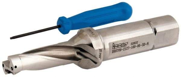 Iscar - 2.13" Max Drill Depth, 3xD, 18mm Diam, Indexable Insert Drill - 1" Shank Diam, Straight Shank - Industrial Tool & Supply