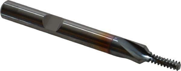 Emuge - #10-24 UNC, 0.136" Cutting Diam, 3 Flute, Solid Carbide Helical Flute Thread Mill - Internal Thread, 0.395" LOC, 2-1/2" OAL, 1/4" Shank Diam - Industrial Tool & Supply