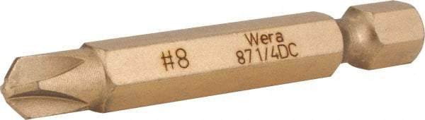 Wera - #8 Torq-Set Bit - 1/4" Hex Drive, 2" OAL - Industrial Tool & Supply