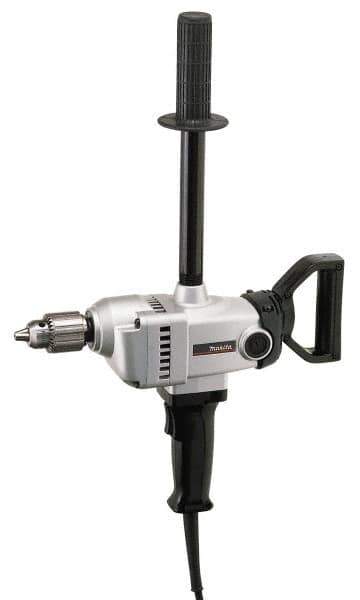 Makita - 1/2" Keyed Chuck, 500 RPM, Spade Handle Electric Drill - 9 Amps, 115 Volts, Reversible, Includes Chuck Key, Drill Chuck, Top Handle - Industrial Tool & Supply