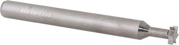 Made in USA - 1/4" Diam x 1/16" Face Width, Solid Carbide, 6 Teeth, Shank Connection Woodruff Keyseat Cutter - Uncoated, 2-1/2" Overall Length x 1/4" Shank Diam, Straight Teeth - Industrial Tool & Supply