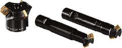 Seco - 45° Lead Angle, 39mm Max Cut Diam, 25mm Min Cut Diam, 7mm Max Depth of Cut, Indexable Chamfer and Angle End Mill - 2 Inserts, SPMX 12T3.. Insert Style, 130mm Overall Length, Straight Shank - Industrial Tool & Supply