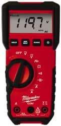 Milwaukee Tool - 2216-20, CAT III, 600 VAC/VDC, Digital True RMS Auto Ranging Multimeter - 40 mOhm, Measures Voltage, Capacitance, Current, Frequency, Resistance - Industrial Tool & Supply