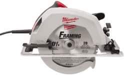 Milwaukee Tool - 15 Amps, 10-1/4" Blade Diam, 5,200 RPM, Electric Circular Saw - 120 Volts, 3.1 hp, 12' Cord Length, 5/8" Arbor Hole, Right Blade - Industrial Tool & Supply