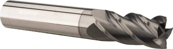Accupro - 3/4", 2-1/4" LOC, 3/4" Shank Diam, 5" OAL, 4 Flute, Solid Carbide Square End Mill - Single End, nACRo Finish, Spiral Flute, 40° Helix, Centercutting, Right Hand Cut, Right Hand Flute - Industrial Tool & Supply