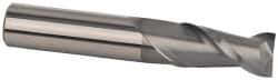 Accupro - 7/16", 3" LOC, 7/16" Shank Diam, 6" OAL, 2 Flute, Solid Carbide Square End Mill - Single End, nACRo Finish, Spiral Flute, 40° Helix, Centercutting, Right Hand Cut, Right Hand Flute - Industrial Tool & Supply