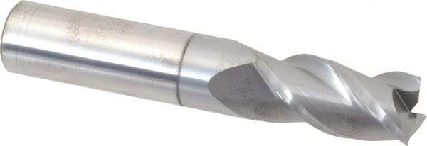 Accupro - 5/8", 1-1/4" LOC, 5/8" Shank Diam, 3-1/2" OAL, 3 Flute, Solid Carbide Square End Mill - Single End, nACRo Finish, Spiral Flute, 40° Helix, Centercutting, Right Hand Cut, Right Hand Flute - Industrial Tool & Supply