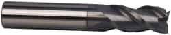Accupro - 7/16", 3" LOC, 7/16" Shank Diam, 6" OAL, 3 Flute, Solid Carbide Square End Mill - Single End, nACRo Finish, Spiral Flute, 40° Helix, Centercutting, Right Hand Cut, Right Hand Flute - Industrial Tool & Supply