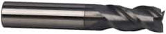 Accupro - 7/16", 3" LOC, 7/16" Shank Diam, 6" OAL, 3 Flute, Solid Carbide Square End Mill - Single End, nACRo Finish, Spiral Flute, 40° Helix, Centercutting, Right Hand Cut, Right Hand Flute - Industrial Tool & Supply
