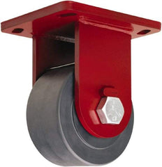 Hamilton - 6" Diam x 3" Wide x 8-1/2" OAH Top Plate Mount Rigid Caster - Nylon, 6,000 Lb Capacity, Sealed Precision Ball Bearing, 6-1/2 x 7-1/2" Plate - Industrial Tool & Supply