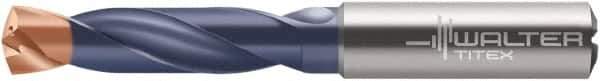 Walter-Titex - 10.8mm 140° Spiral Flute Solid Carbide Screw Machine Drill Bit - Double Coating Finish, Right Hand Cut, 55mm Flute Length, 102mm OAL, X-treme Plus Point, Straight Shank, Through Coolant - Industrial Tool & Supply