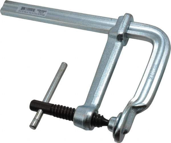 Bessey - 4-3/4" Deep Throat, 6" Max Capacity, Standard Sliding Arm Clamp - 1,000 Lb Clamping Pressure, 5/8" Spindle Diam - Industrial Tool & Supply