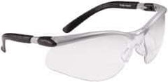 3M - +2, Clear Lenses, Anti-Fog, Framed Magnifying Safety Glasses - Silver Plastic Frame, ANSI Z87.1-2010 - Industrial Tool & Supply