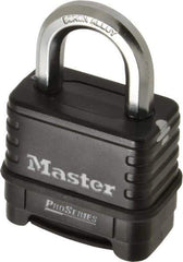 Master Lock - 2-1/4" Body Width x 2" Body Height, 1.063" Shackle Clearance, Die Cast Body & Boron Carbide Combination Lock - 3/8" Shackle Diam - Industrial Tool & Supply