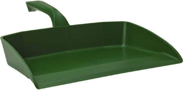 Vikan - 12-1/2" Wide Handheld Dustpan - Plastic Body, 4-1/2" Handle, Green - Industrial Tool & Supply