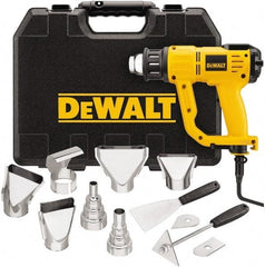 DeWALT - 150 to 1,100°F Heat Setting, 17.7 CFM Air Flow, Heat Gun Kit - 120 Volts, 13 Amps, 1,550 Watts, 7' Cord Length - Industrial Tool & Supply